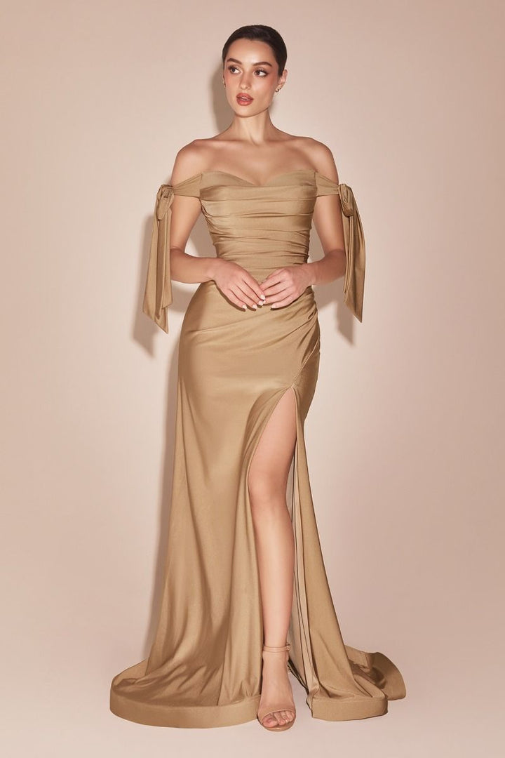 Ladivine CD943 Sweetheart Off The Shoulder Pleated Waist Prom Dress 2026 - FOSTANI.com