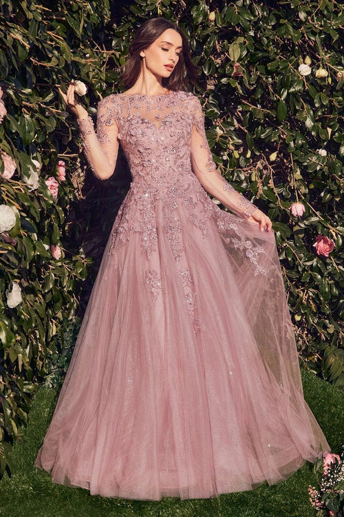 Andrea & Leo Couture MA108 Long Sleeve Lace A-Line Mother of the Bride Dress