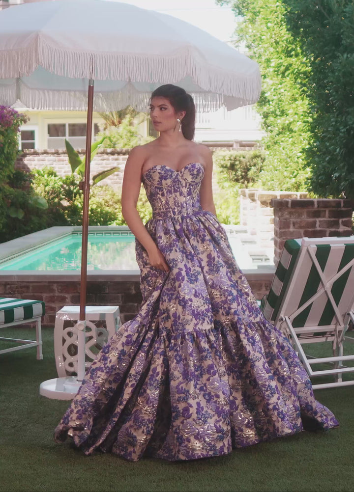 Rachel Allan 70939 Metallic Jacquard A-Line Prom Dress 2026