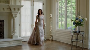 MARSONI BY COLORS MV1382 Off-the-Shoulder Neckline & Straps with Asymmetrical Draped Overskirt Mother of the Bride Dress