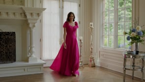 Marsoni by Colors M338 Plunging Sweetheart Short Sleeve Ruched Mother of the Bride Dress