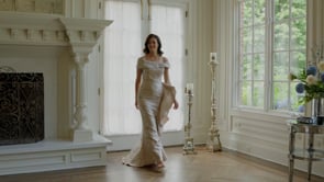 Marsoni by Colors MV1381 Off-The-Shoulder Foldover Cuff Sleeves Mermaid Mother of the Bride Dress