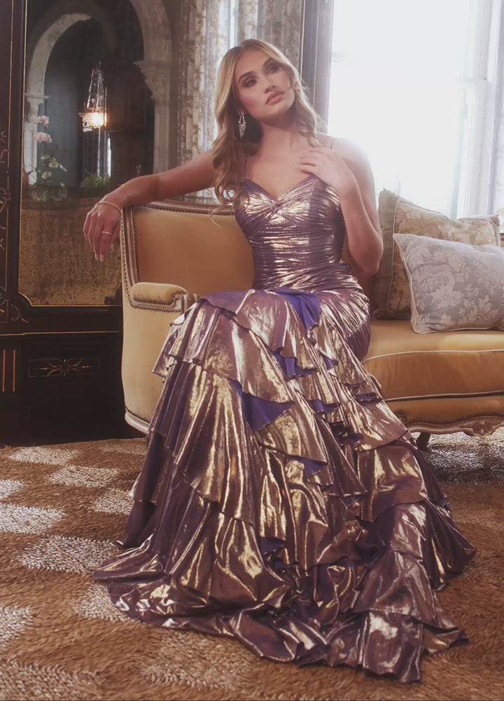 Rachel Allan 70959 Metallic Net Mermaid Prom Dress 2026