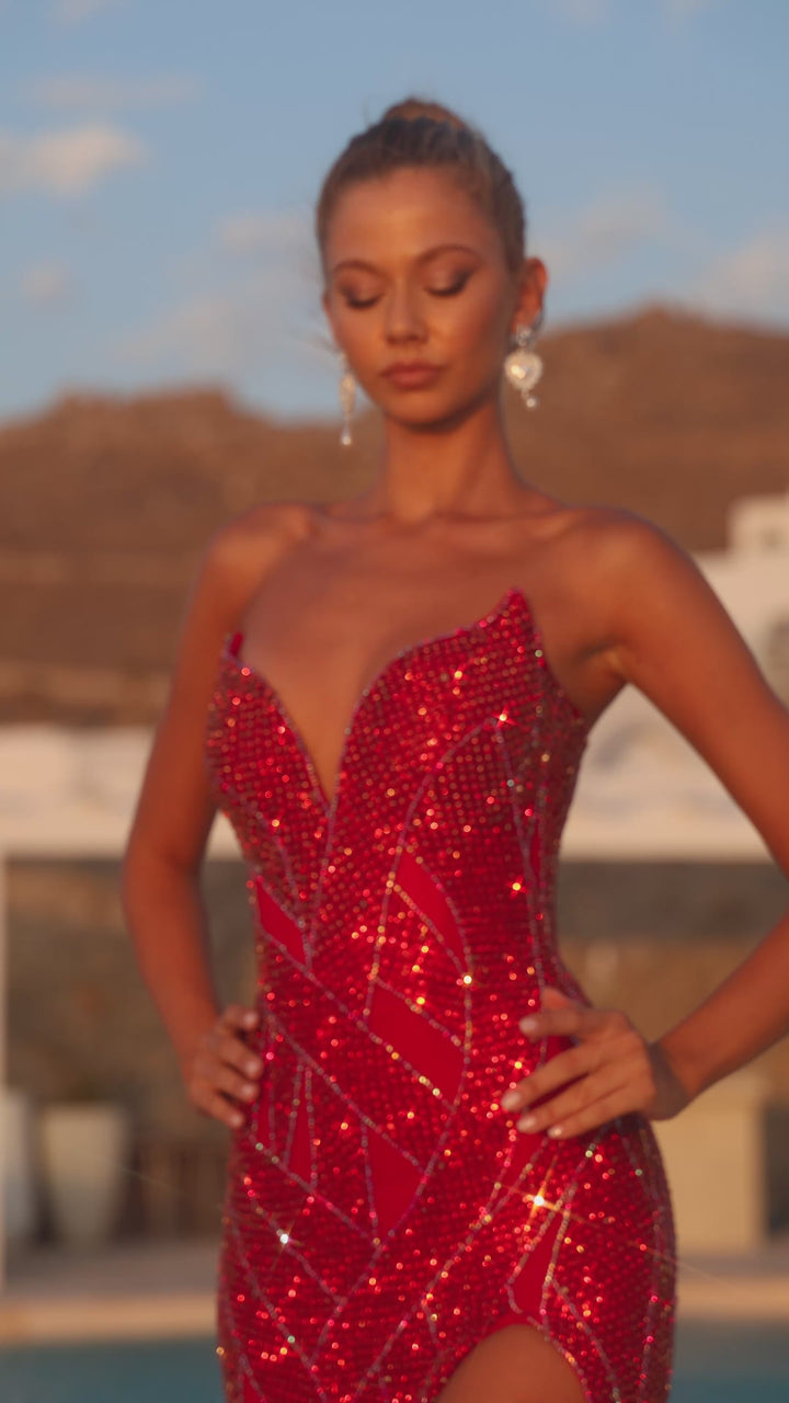 Portia and Scarlett PS26411C Strapless Sweetheart Sheath Prom Dress 2026