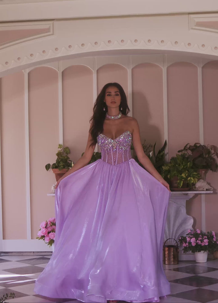Rachel Allan 70998 Crystal Beaded Corset A-Line Prom Dress 2026