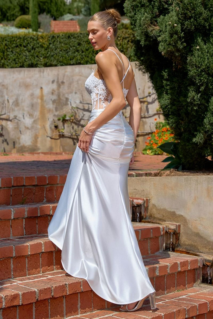 Amoris T819W Sweetheart Neckline Sleeveless Corset Sheath Dress