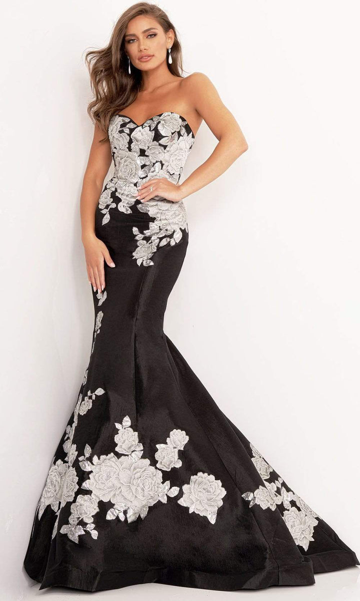 Jovani - 3917 Floral Sweetheart Mermaid Dress - FOSTANI